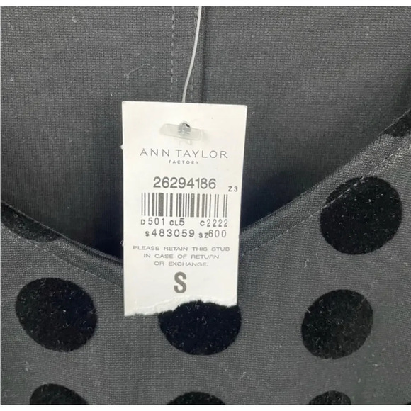 Ann Taylor NWT Black Velvet Dot Blouse - Picture 5 of 6
